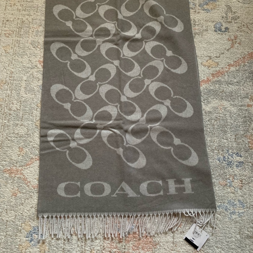 COACH WOOL/CASHERE Grey Scarf